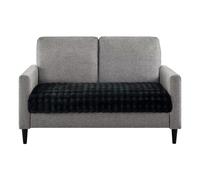 SYLC Copridivano Spessa Peluche 1 2 3 Posti, Funny Fuzzy Copri Divano Open-Forked D'angolo, L-Shape Sofa Cover Coperture Antiscivolo In Pelliccia Sintetica (Black,D 70 cm × W 150 cm)