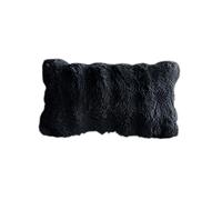 SYLC Copridivano Spessa Peluche 1 2 3 Posti, Funny Fuzzy Copri Divano Open-Forked D'angolo, L-Shape Sofa Cover Coperture Antiscivolo In Pelliccia Sintetica (Black,30×50cm Zip-Pillowcover)