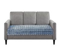 SYLC Copridivano Spessa Peluche 1 2 3 Posti, Funny Fuzzy Copri Divano Open-Forked D'angolo, L-Shape Sofa Cover Coperture Antiscivolo in Pelliccia Sintetica (Blue,D 70 cm × W 210 cm)