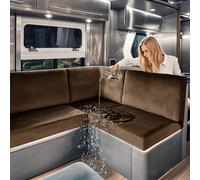 SYLC Coprisedile per Caravan Impermeabile in Velluto, Carovana Copricuscino per Divano Camper con Allacciatura, Fodere per RV Panchina (Caramel,W 70-90 cm, D 70-85 cm)