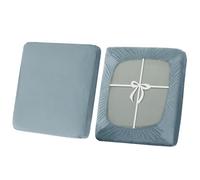 SYLC Copriseduta Divano con Cravatte, Elasticizzato Copricuscino in velluto, Antiscivolo copridivano per Carovana Protezione Fodera per Cuscino (Light blue,1 Seater)