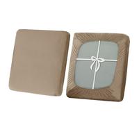 SYLC Copriseduta Divano con Cravatte, Elasticizzato Copricuscino in velluto, Antiscivolo copridivano per Carovana Protezione Fodera per Cuscino (Camel,Large 2 seater)