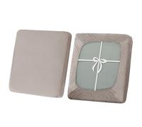 SYLC Copriseduta Divano con Cravatte, Elasticizzato Copricuscino in velluto, Antiscivolo copridivano per Carovana Protezione Fodera per Cuscino (Khaki,Large 1 seater)