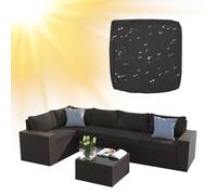 SYLC Impermeabile Federe Per Cuscino Divano Copricuscini Per Giardino Rattan Per Esterni E Patio, Coperte Del Cuscino Con Cerniera Per L/angolo (1 pz 60×60×10 cm,Black)