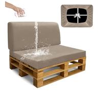 SYLC Impermeabili Fodere Per Cuscini Pallet Da Esterno, Elastico Terciopelo Copri Cuscini Per Bancali, Protezione Per Mobili Divano Giardino Lavabile (Taupe,2 PCS(1 Seat+1 Back))
