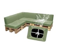 SYLC Impermeabili Fodere Per Cuscini Pallet Da Esterno, Elastico Terciopelo Copri Cuscini Per Bancali, Protezione Per Mobili Divano Giardino Lavabile (Avocado,7 PCS(3 Seats+4 Backs))