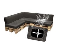 SYLC Impermeabili Fodere Per Cuscini Pallet Da Esterno, Elastico Terciopelo Copri Cuscini Per Bancali, Protezione Per Mobili Divano Giardino Lavabile (Grey,7 PCS(3 Seats+4 Backs))