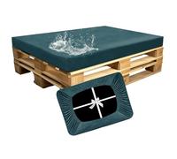 SYLC Impermeabili Fodere Per Cuscini Pallet Da Esterno, Elastico Terciopelo Copri Cuscini Per Bancali, Protezione Per Mobili Divano Giardino Lavabile (Blue,Seat 120×80×15cm)