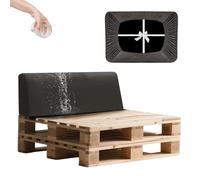 SYLC Impermeabili Fodere Per Cuscini Pallet Da Esterno, Elastico Terciopelo Copri Cuscini Per Bancali, Protezione Per Mobili Divano Giardino Lavabile (Grey,Back 120×40×10/20cm)
