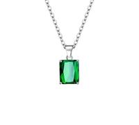 SYLDMKJ Collana Donna Collane di Gemme di Gemma con Diamante A Sospensione A Sospensione Moissanite per Donne Gioielli in Argento Sterling-Verde