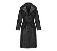 SYLDMKJ Trench Donna Giacca in Pelle Lunga delle Donne Autunnali per La Giacca da Donna in Pelle per La Cintura-Nero-L