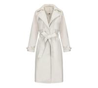 SYLDMKJ Trench Donna Giacca in Pelle Lunga delle Donne Autunnali per La Giacca da Donna in Pelle per La Cintura-Bianco-S