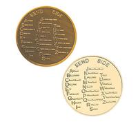 SYLEN Confezione da 2 monete Morse Code da 4 cm, in metallo, regalo commemorativo da collezione