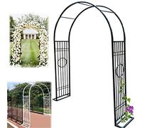 SYLJ Arco da Giardino in Metallo con Base, Arco per Piante Rampicanti, Grande Arco di Rose Pergolato, Resistente alle Intemperie, Altezza: 2.3M, Facilità di Montaggio