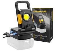 SYLSTAR Faro LED Ricaricabile senza Fili Compatibile con Makita 18V Batteria, 25W Faretto a Batteria con 3 Modalità, Illuminazione e Protezione a Bassa Tensione (Batteria non Inclusa)