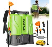 SYLSTAR Pompa Irroratrice a Batteria 12L, 7Bar Potente Pompa a Spalla a Batteria Compatibile con DeWalt 18V Batterie, Spruzzatore Elettrico Velocità Regolabile,5 Ugelli (Caricabatterie Incluso)
