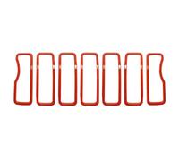 SYLTER Griglia Paraurti Griglia Anello Copertura Decorativa per Jeep per Wrangler JL 2024 7PCS Accessori Auto Esterni Maglia del Paraurti Griglia Adesivo ABS Rosso Griglia Anteriore Dell'Auto(Rosso)