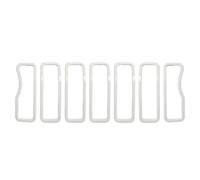 SYLTER Griglia Paraurti Griglia Anello Copertura Decorativa per Jeep per Wrangler JL 2024 7PCS Accessori Auto Esterni Maglia del Paraurti Griglia Adesivo ABS Rosso Griglia Anteriore Dell'Auto(Bianco)