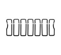 SYLTER Griglia Paraurti Griglia Anello Copertura Decorativa per Jeep per Wrangler JL 2024 7PCS Accessori Auto Esterni Maglia del Paraurti Griglia Adesivo ABS Rosso Griglia Anteriore Dell'Auto(Nero)