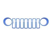 SYLTER Griglia Paraurti per Jeep per Wrangler JL 2024 Anello di Copertura della Griglia E Anello del Faro Accessori per Auto Rosso Decorativo in Fibra di Carbonio Griglia Anteriore Dell'Auto(Blu)