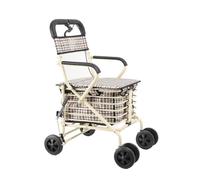SYLUOQP Carrelli per la Spesa Anziani 6 Ruote con Sedile Pieghevole Shopping Shopping a Piedi Leggero Aiuti per la Mobilità con Sedile Imbottito, Freni a Blocchi e Borsa