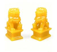 SYLUOQP Coppia di Cani Fu Foo, Leoni, Statue di Leoni Feng Shui for registratore di Cassa, scrivania da Ufficio, inaugurazione della casa, Regalo di Apertura del Negozio(Yellow,4.4 * 4 * 7cm)