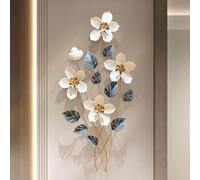 SYLUOQP Decorazioni Parete Metallo retrò, 3D Fiori Scultura da Parete Moderna Design Quadri in Ferro Battuto per Casa Soggiorno Cameretta, Regali Arte Decorativi Fatti a Mano