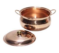 SYLUOQP Pentola in Rame Extra Spessa, Grande pentola in Rame Fatta a Mano for Cucinare, pentola Antiaderente, pentola da Forno con Coperchio, pentola for zuppa in Rame Vintage(28cm)