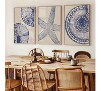 SYLUOQP Quadro su Tela, 3 Pezzi, Conchiglie, Spiaggia, Arte murale, Poster Moderni con Cornice, Pronti per l'arredamento del Bagno e della Camera da Letto, Senza Cornice,20x30cm