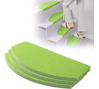 SYLUOQP Tappetini for gradini Antiscivolo da 15 Pezzi, Proteggi gradini autoadesivi, Coperture for tappetini for corridori for Scale riutilizzabili 60x24 cm, Protezione(Green)