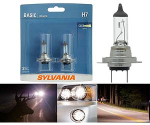 Sylvania Basic H7 55W Due Lampadine Testa Luce Basso Fascio Ricambio Spina Gioco