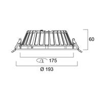 Sylvania Faretto a LED Insaver Slim, Ø 17,5 cm, 840, DALI Sylvania