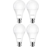 SYLVANIA GLS Lampadine LED satinate, B22, 8 W, 806 lumen, bianco caldo 2700 K, confezione da 4