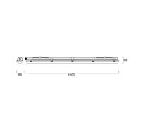Sylvania Lampada convessa a LED RESISTO, grigio chiaro, 120 cm, 17 W, 840 IP66 Sylvania