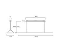 Sylvania lampada LED a sospensione Areum, 150 x 30 cm, 840 Sylvania