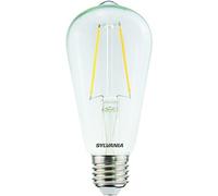 SYLVANIA Lampadina a LED, attacco E27, 470 lumen, Homelight (2700 Kelvin), potenza 4,5 Watt, durata 15000h, diametro 64 mm, lunghezza 140 mm, pistone trasparente, confezione da 1