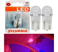 Sylvania Luce LED 168 T10 Rosso Due Lampadine Interno Mappa Ricambio Upgrade