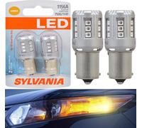 Sylvania Premium Luce LED 1156 Ambra Arancione Due Lampadine Anteriore Giro Spia