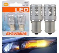 Sylvania Premium Luce LED 1156 Ambra Arancione Due Lampadine Anteriore Giro Spia