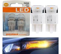 Sylvania Luce LED Premium 7444 Ambra Arancione Due Lampadine Anteriore Giro Spia