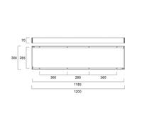 Sylvania Set telaio di montaggio per pannelli LED, 120 x 30 cm Sylvania