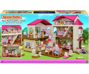 SYLVANIAN F. CASA DI CAMPAGNA CON TETTO ROSSO E LUCI