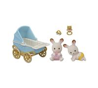 Sylvanian Families ® Coniglietto di cioccolato aden gemelli con carrozzina