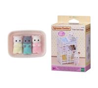 Sylvanian Families 5458 Persian Cat Triplets Dolls & Triple Bunk Beds + Triple B