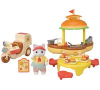 Sylvanian Families Fresh Burger Wagon Set Calico Critters New Latte Cat con...