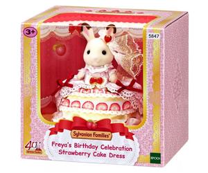 Sylvanian Families - Freya's Birthday Celebration Strawberry Cake Dress
