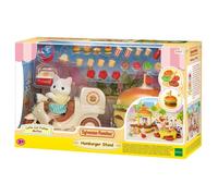 Jeu de Restauration - SYLVANIAN FAMILIES - Stand de Hamburgers - Papa Chat Latté et Scooter
