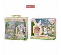 Sylvanian Families White & Margaret Rabbit Baby Easter Egg House Calico Critters