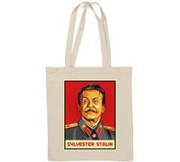 Sylvester Stalin - Borsa tote in cotone naturale, colore: Bianco