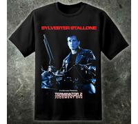 Sylvester Stallone Terminator 2 Poster Film T Shirt 90s Skynet Cyberdyne